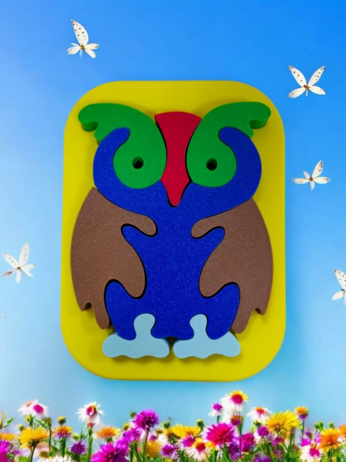 3D Printed Educational Puzzle – Owl Shape Assembly Board
