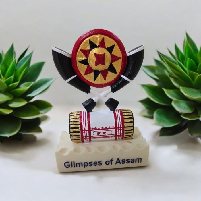 3D Printed Assamese Souvenir – Dhol, Pepa, Japi & Xorai Ensemble