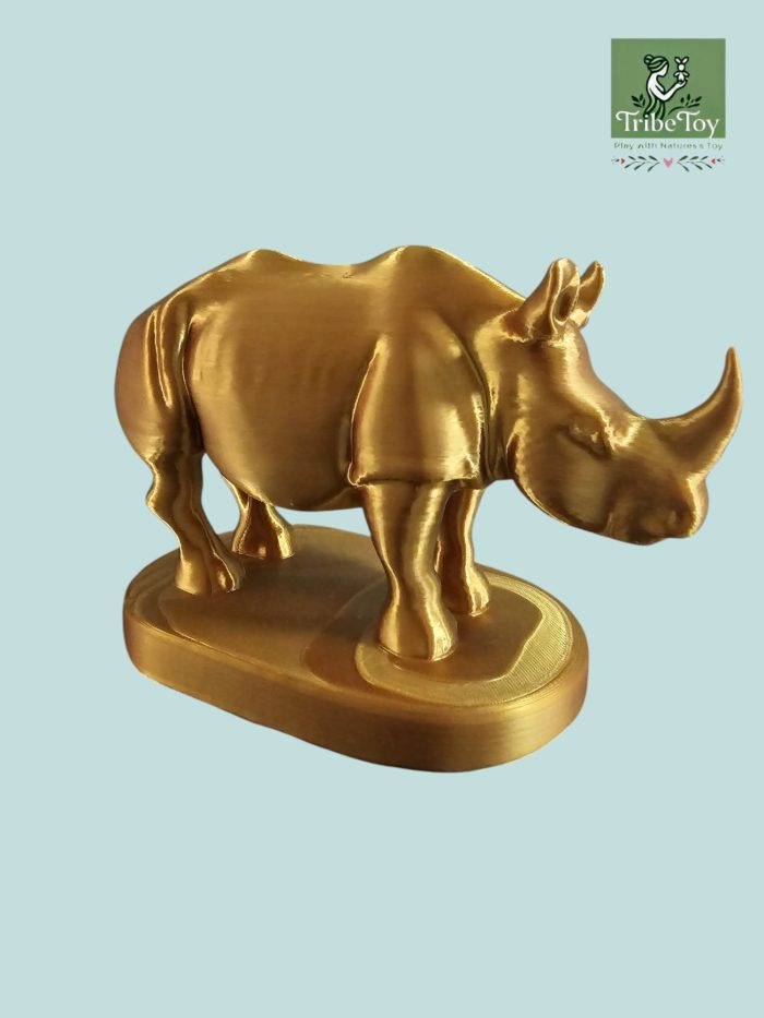 Golden Rhino – Eco 3D Figurine